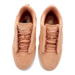 Top view of Fila Sanati Women’s Peach Suede Low-Top Sneakers