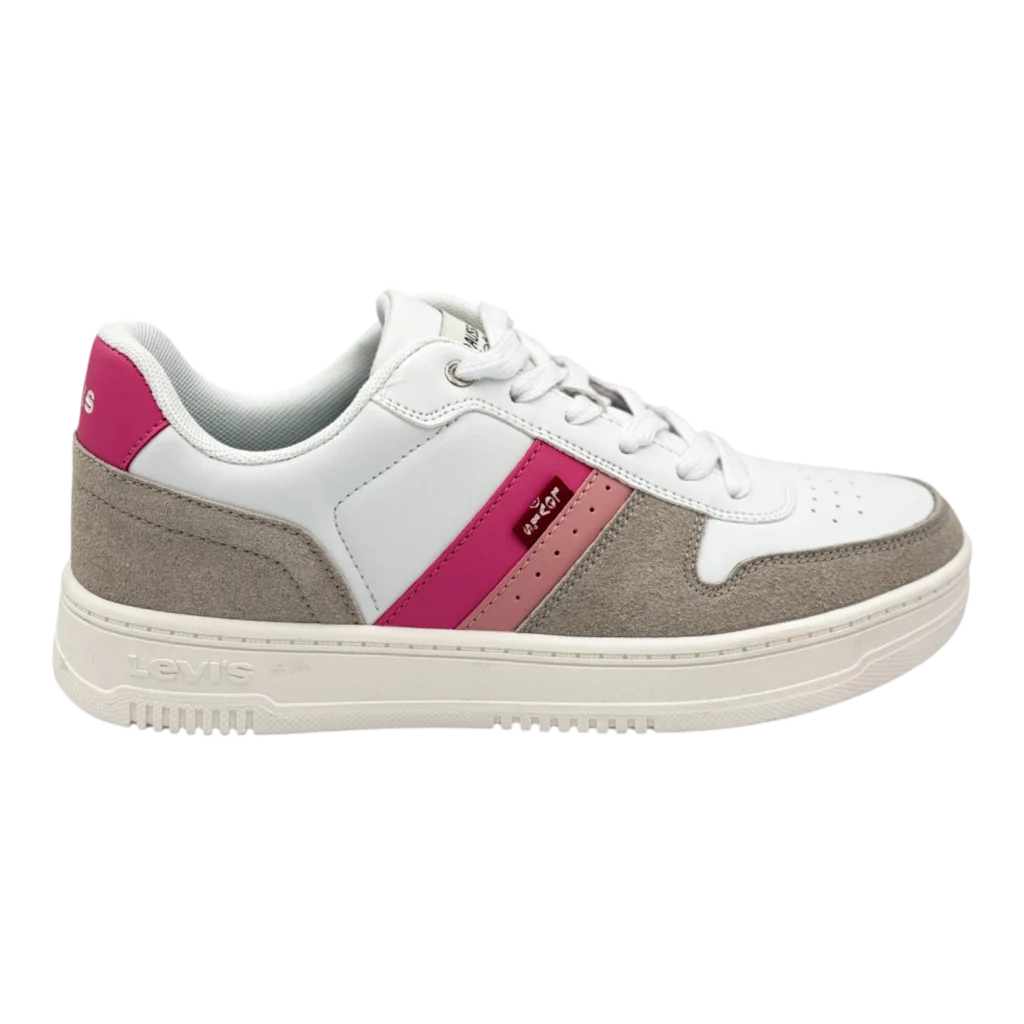 levis womens drive lo white cement pink sneakers main sneakerkali
