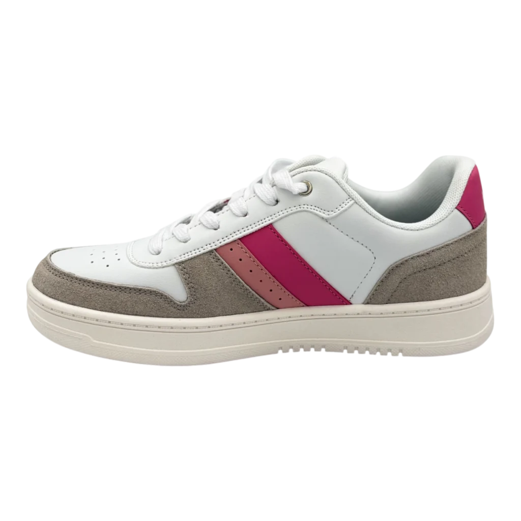 levis womens drive lo white cement pink sneakers side