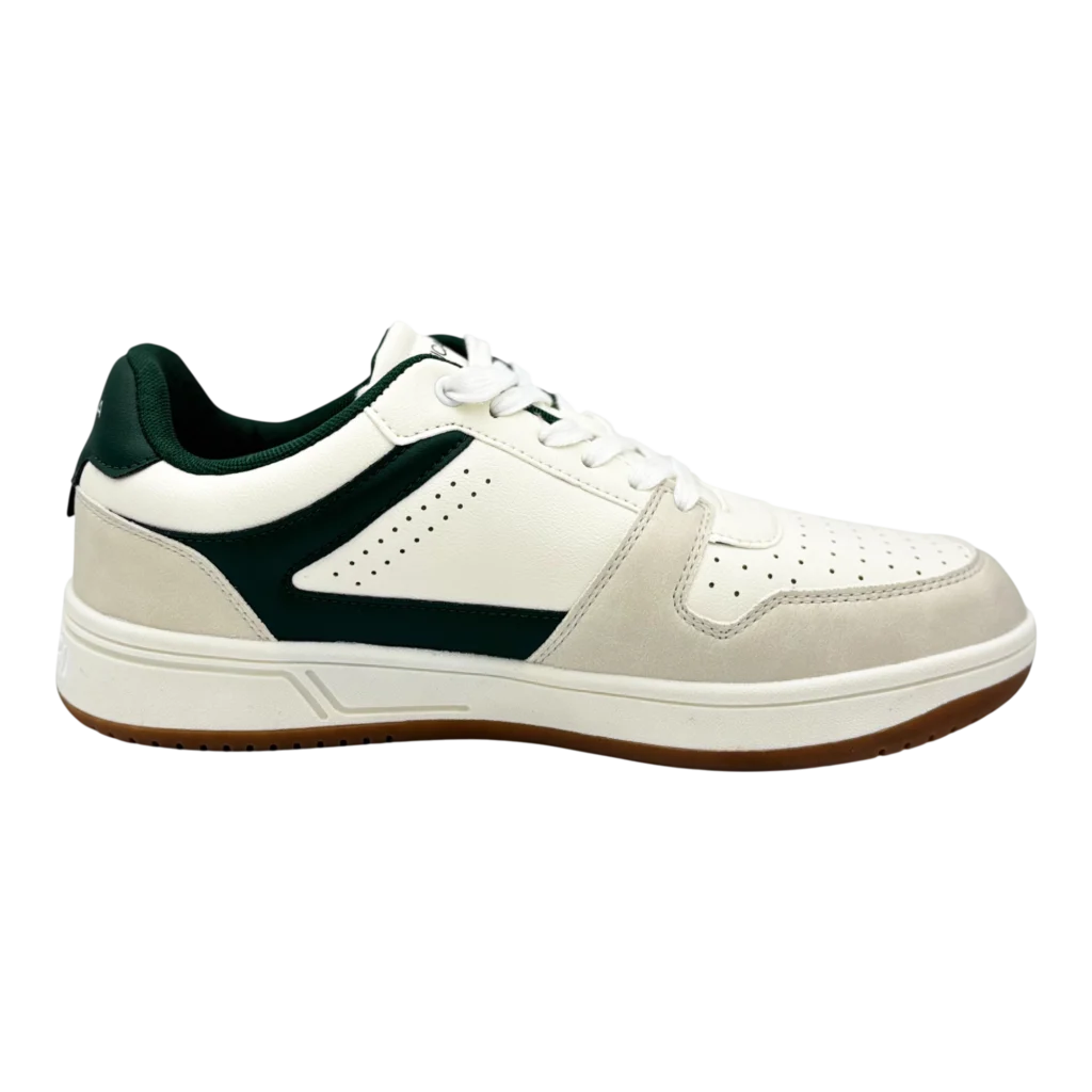 Sideview pattern of Nautica Men’s White & Forest Green Court Sneakers