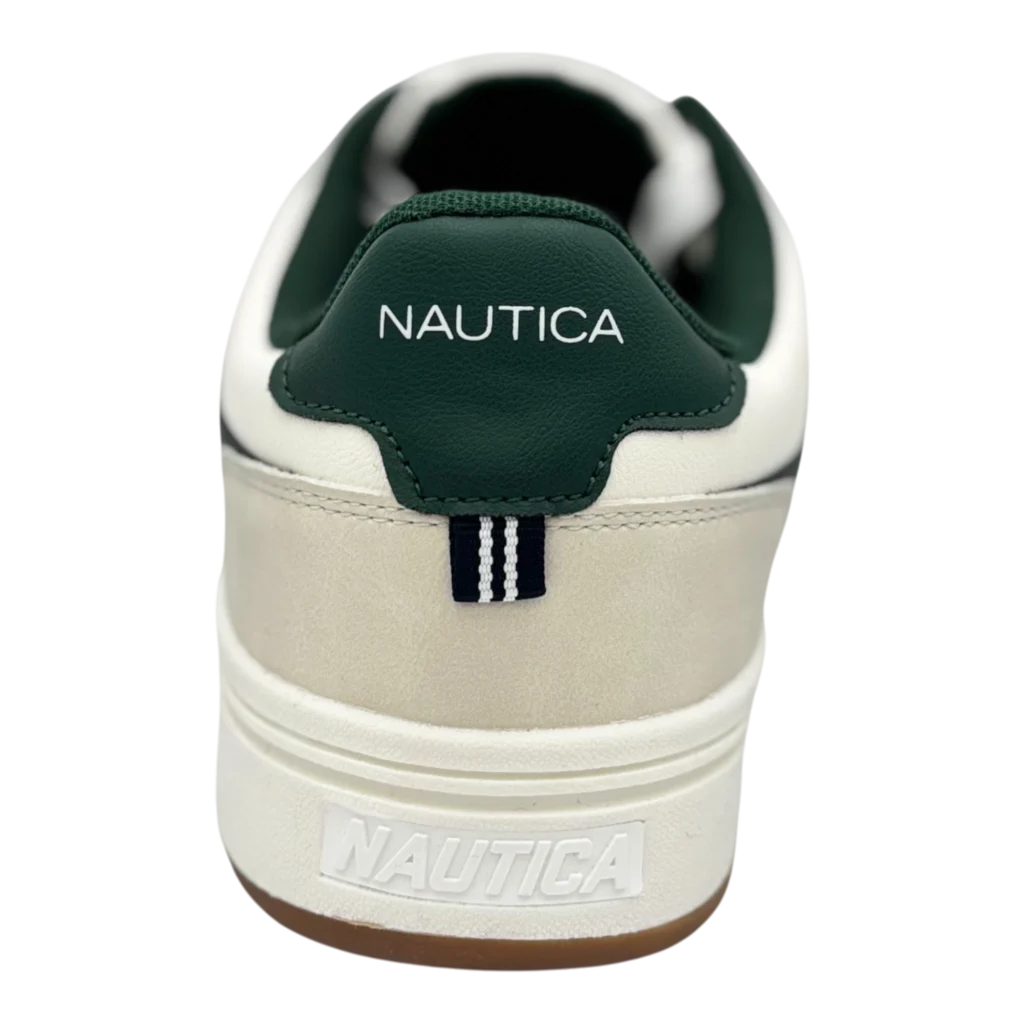 Outsole pattern of Nautica Men’s White & Forest Green Court Sneakers