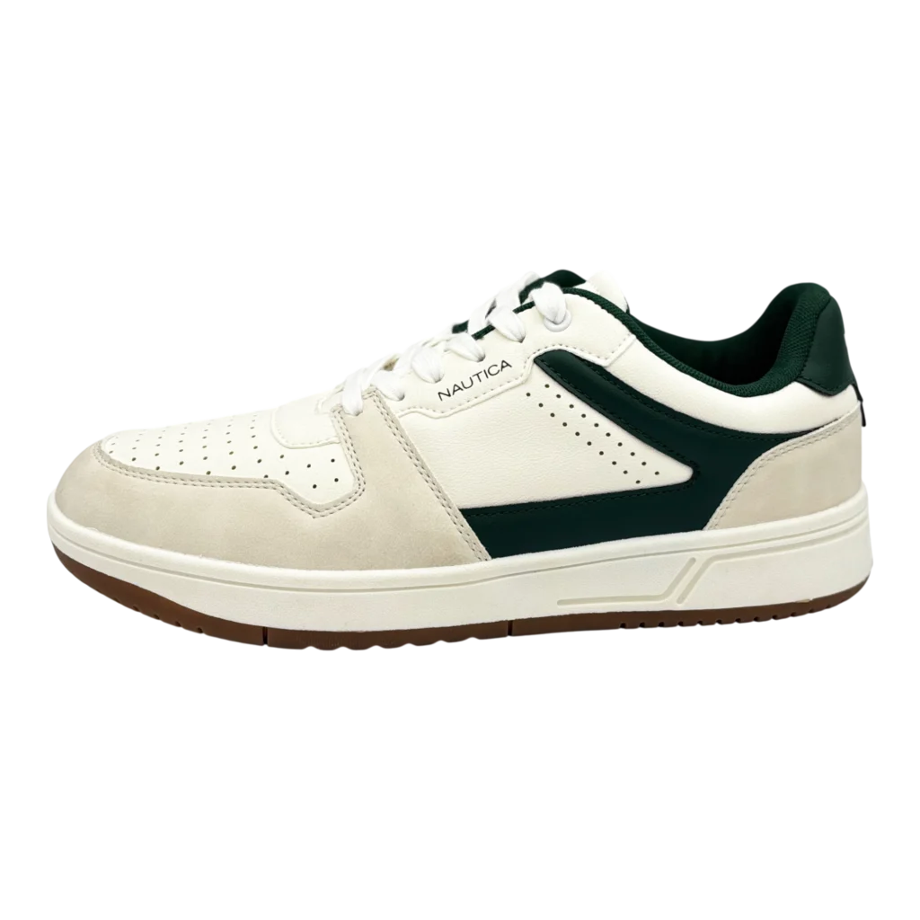 nautica mens white green casual sneakers lifestyle sneakerkali