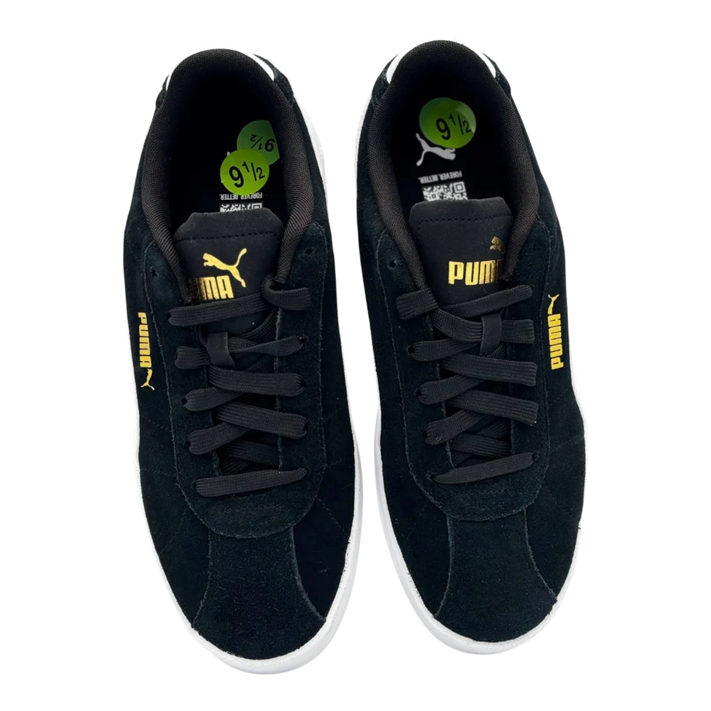 puma club ii era black white suede sneakers top