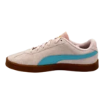 puma palermo trainer pink blue suede sneakers side