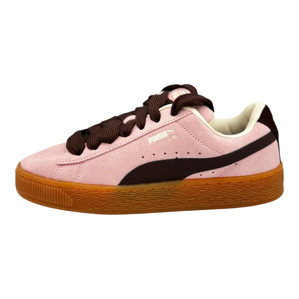 puma suede heart satin pink brown gum sneakers lifestyle sneakerkali