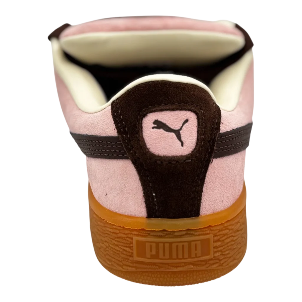 puma suede heart satin pink brown gum sneakers sole