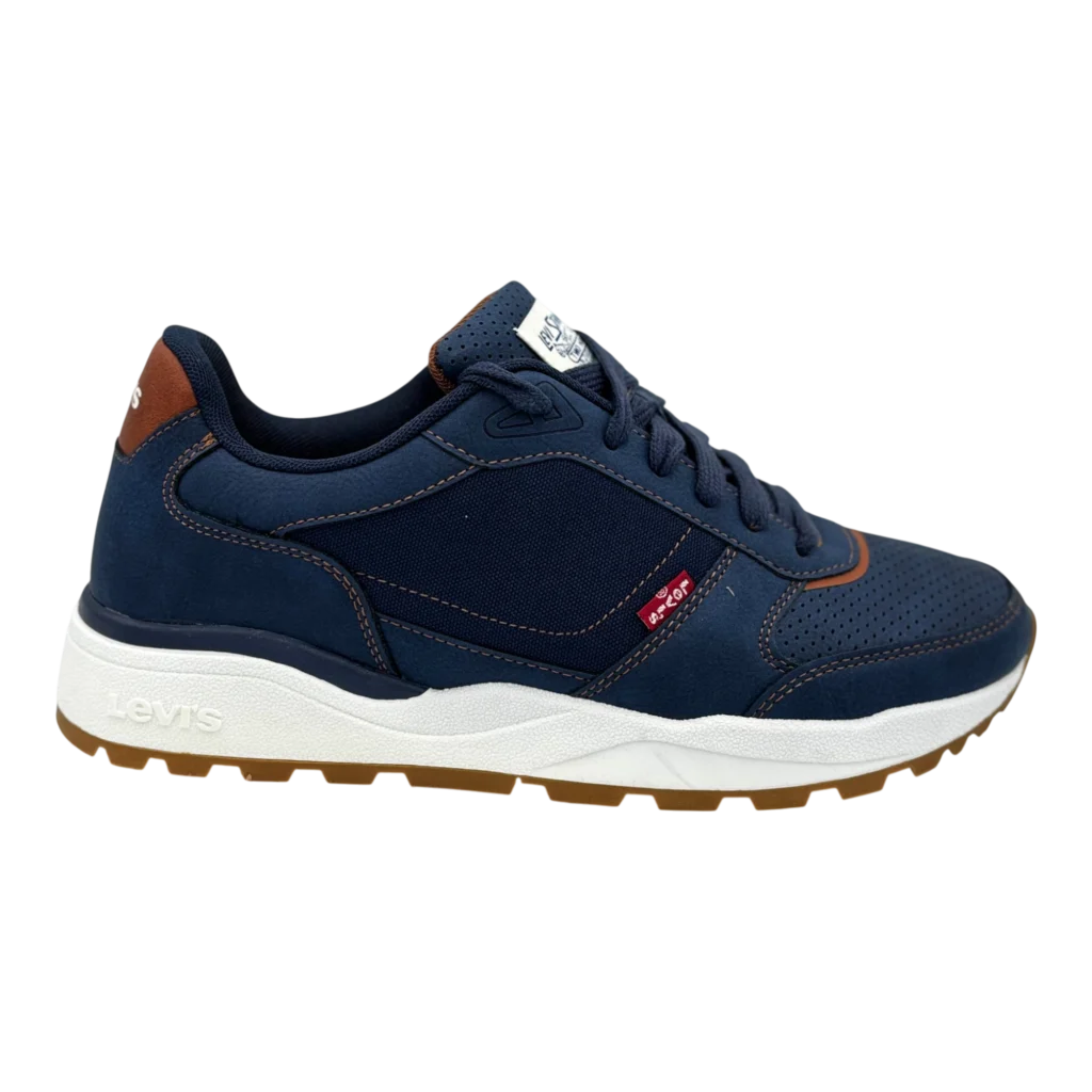 levis oats refresh mens navy brown sneakers side