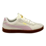 Side profile of PUMA Palermo Beige & Pink Suede Sneakers